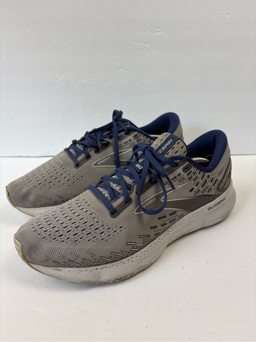 BROOKS Glycerin 20 Running Shoes Alloy Grey Blue Mens Size 11.5 Medium